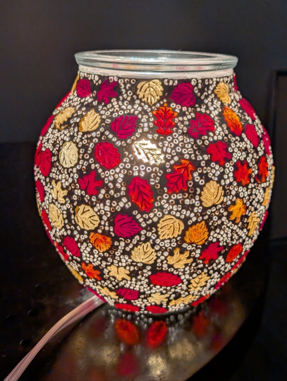 Scentsy Wax Warmer Forever Fall Autumn Leaves Full Size Discontinued